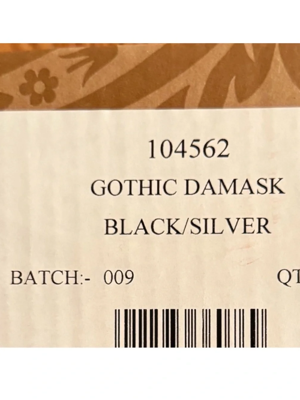 Gothic Damask Black & Silver Flock Wallpaper Graham & Brown, Retails $220